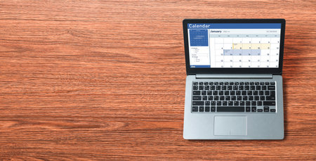 Calendar on computer software application for schedule planning for personal organizer and online...