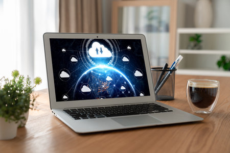 Cloud computing software for modish remote work and personal data storageの写真素材