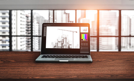 Architectural design modish software application for architect business and professional designerの写真素材