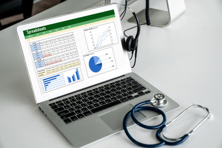 Spreadsheet document information financial startup concept. data and graphs in spreadsheet documents for online analysis project dashboard accounting digital snuglyの写真素材