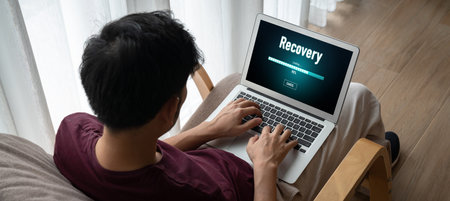data backup restoration recovery restore data from cloud storage snugly and provide planned network reserve business dataの写真素材