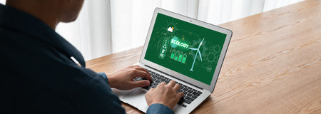 Computer Software Leading the Way in Green Business strategy and Sustainability, promoting sustainable growth. Discover business lead with sustainable, green innovations for a healthier planet. briskの写真素材
