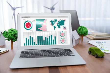 Business data dashboard provide brisk business intelligence analytic for marketing strategy planningの写真素材
