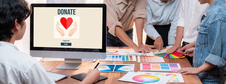 Online donation platform offer brisk money sending system for people to transfer on the internetの写真素材