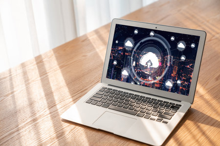 Cloud computing software for modish remote work and personal data storageの写真素材