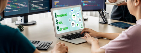 ESG environmental social governance policy for brisk business to set a standard to achieve high ESG...