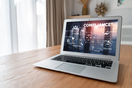 Compliance system for modish online corporate business to meet quality standardの写真素材