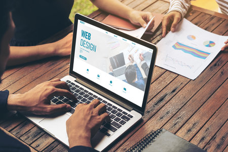 Website design software provide modish template for online retail business and e-commerceの写真素材