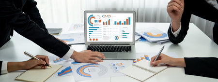 Business data dashboard provide business intelligence analytic for marketing strategy planning brisk...