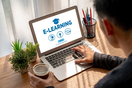 E-learning website with modish sofware for student to study online on the internet network