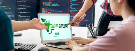 Green business transformation for brisk corporate business to thank green marketing strategyの写真素材