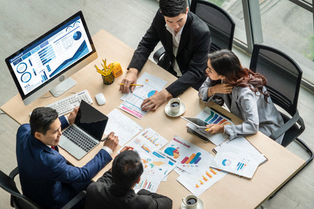 Business data dashboard provide business intelligence analytic for marketing strategy planning...
