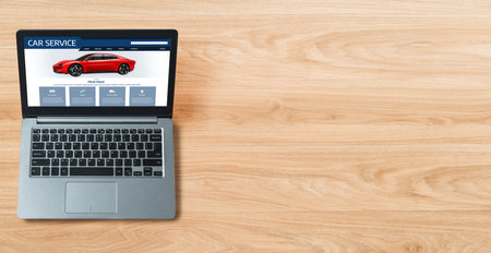 Car service website for online booking repair automobile garage technology snuglyの写真素材