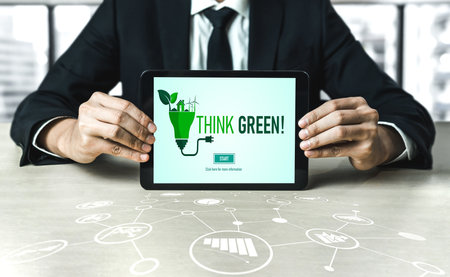 Green business transformation for modish corporate business to thank green marketing strategyの写真素材