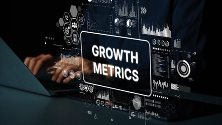 Data Analysis and Visualization for Business Growth Metrics in a Digital Workspace. Asymptotic smart data analytic.の写真素材