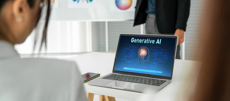 Generative AI virtual assistant tools for prompt engineer and user for ease of engage artificial intelligence AI technology help people to work with generative AI functions by prompting the AI snuglyの写真素材