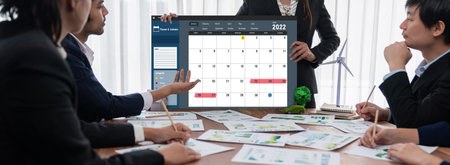 Calendar on computer software application for brisk schedule planning for personal organizer and...