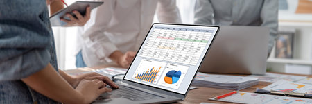 Business data dashboard provide business intelligence analytic for marketing strategy planning brisk...