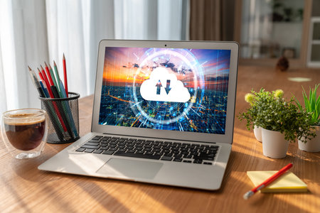 Cloud computing software for modish remote work and personal data storageの写真素材