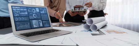 Business data dashboard provide business intelligence analytic for marketing strategy planning brisk...
