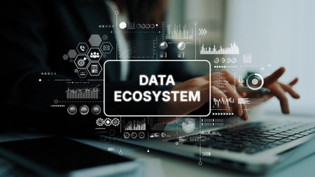 Modern Digital Data Ecosystem Creating Insights with Technology and Data Analysis in Business Environment. Asymptotic smart data analytic.の写真素材