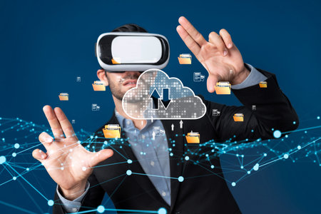 Business person discover the future of cloud computing with latest insights and elevate business by...