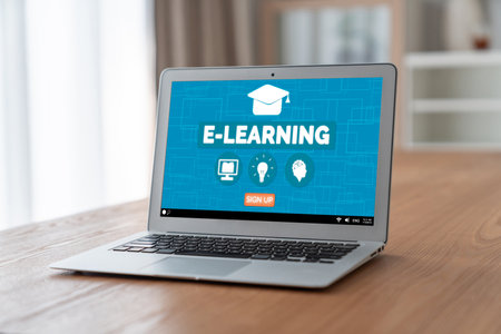 E-learning website with modish sofware for student to study online on the internet network
