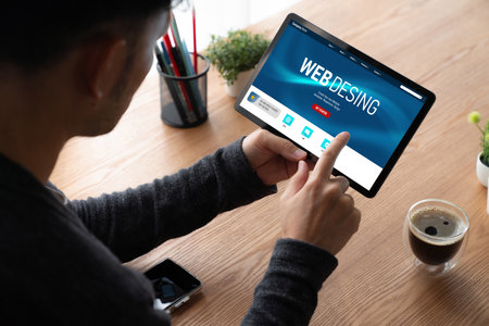 Website design software provide modish template for online retail business and e-commerceの写真素材