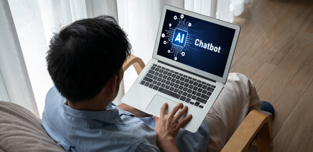 Generative AI virtual assistant tools for prompt engineer and user for ease of engage artificial intelligence AI technology help people to work with generative AI functions by prompting the AI snuglyの写真素材