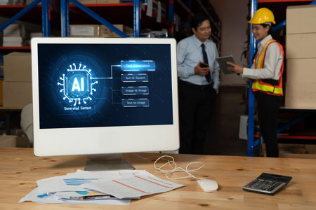 Generative AI virtual assistant tools for prompt engineer and user for ease of engage artificial intelligence AI technology help people to work with generative AI functions by prompting the AI snuglyの写真素材