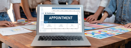 Online applointment booking calendar for brisk regristration on the internet websiteの写真素材