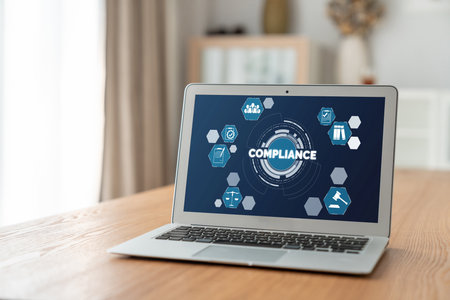 Compliance system for modish online corporate business to meet quality standardの写真素材