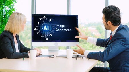 Generative AI virtual assistant tools for prompt engineer and user for ease of engage artificial intelligence AI technology help people to work with generative AI functions by prompting the AI snuglyの写真素材