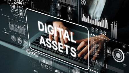 Digital Assets Management with Data Analysis and Visual Graphics Concept for Financial Technology and Business Innovation. Asymptotic smart data analytic.の写真素材