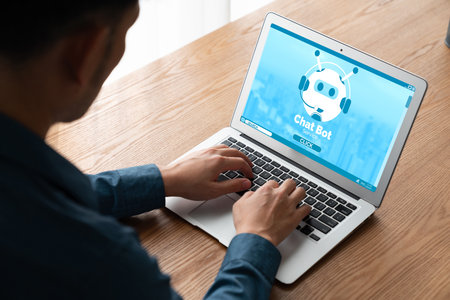 Chatbot software application for modish online business that automatically reply to customer questionsの写真素材