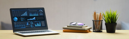 Business data dashboard provide business intelligence analytic for marketing strategy planning...