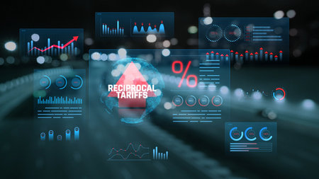 Infographic Displaying Concepts of Reciprocal Tariffs with Statistical Data and Graphical...