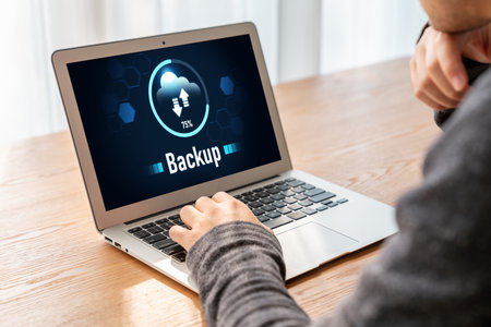 Backup Storage Data Internet Technology Business concept. Database storage cloud technology file...