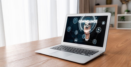 Compliance system for modish online corporate business to meet quality standardの写真素材