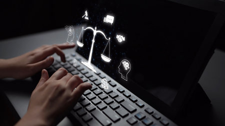 AI is transforming society, raising important ethics questions. Ethics in AI design ensures fairness. AI ethics promote responsible decisions. Balancing AI power with strong ethics is essential. Muxerの写真素材