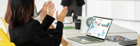 Business data dashboard provide business intelligence analytic for marketing strategy planning...