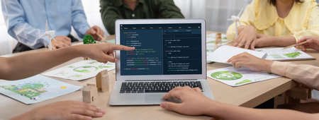 Software development programming on computer screen for brisk application and program codingの写真素材