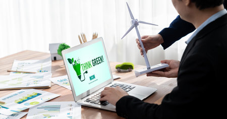 Green business transformation for brisk corporate business to thank green marketing strategyの写真素材