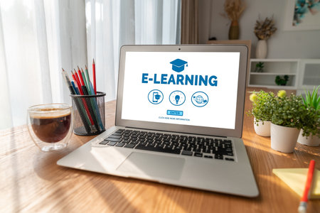 E-learning website with modish sofware for student to study online on the internet network
