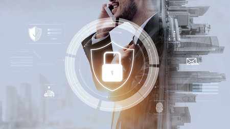 Cyber security protection and cyber security strategies against cyber threats, system hacks, digital...