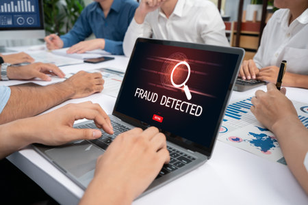 Cyber security software show alert of cyber attack for protection brisk. Danger from virus, phishing and cyber fraud.の写真素材