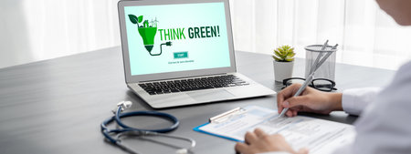 Green business transformation for brisk corporate business to thank green marketing strategyの写真素材