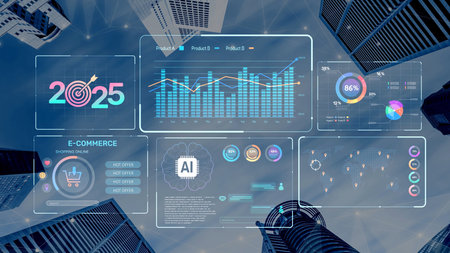Data analytics and big data strategy for real-time analytics, predictive data modeling, business intelligence analytics, and data-driven decision-making in modern digital businesses. Muxerの写真素材