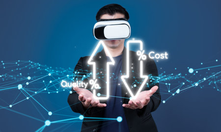 Cost reduction, cost saving concept shown by digital graphic EIDE overlays, corporate business efficiently save cost and company resources by reduction of unnecessary expensesの写真素材