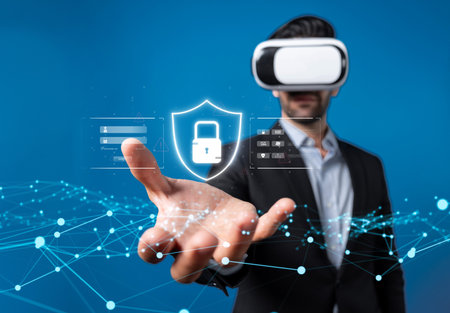 Business person explore the core of cyber security. Delve into cyber protection methods, cyber...